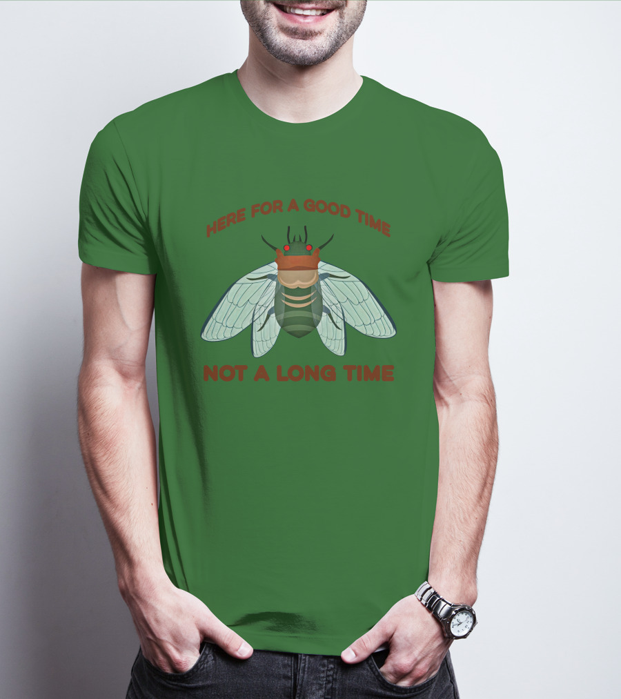 Here For A Good Time Not A Long Time Cicada T-Shirt