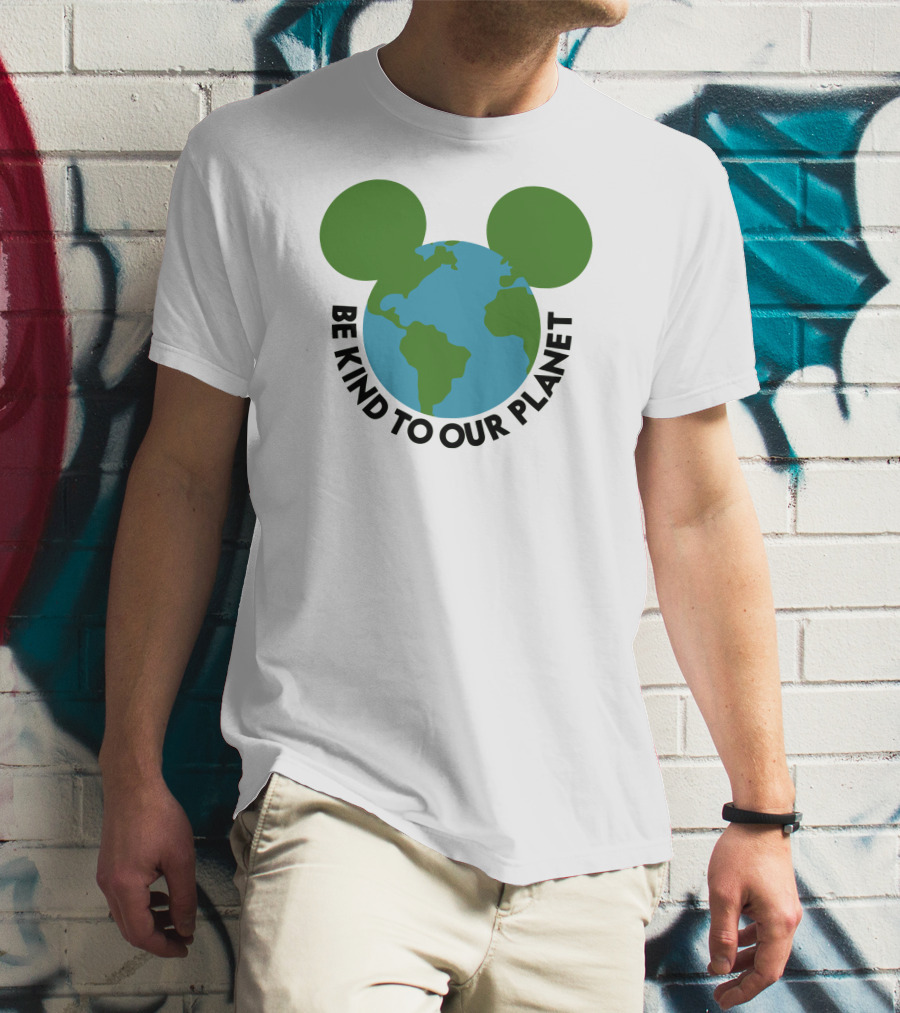 Be Kind To Our Planet Mouse Icon Earth Day T-Shirt