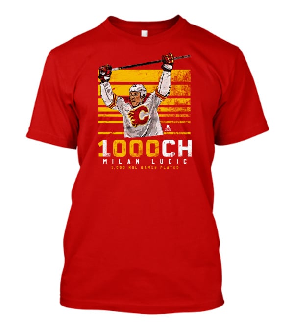 Milan Lucic 1000 NHL Games Played Calgary Flames T-Shirt