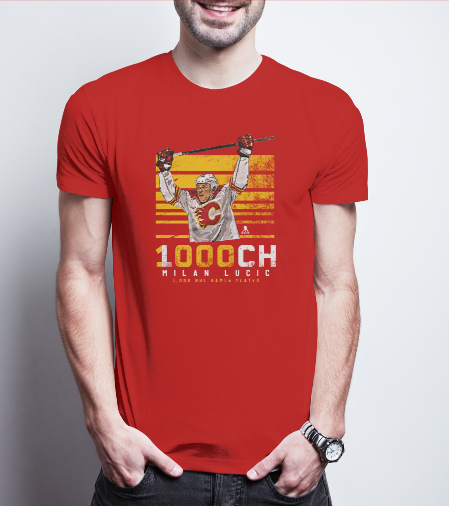 Milan Lucic 1000 NHL Games Played Calgary Flames T-Shirt