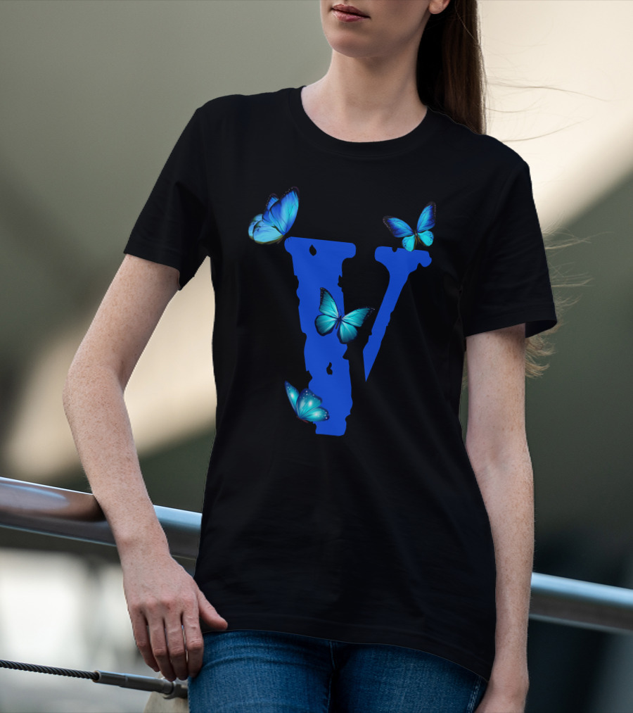 Vlone V Blue Butterfly Collection T-Shirt
