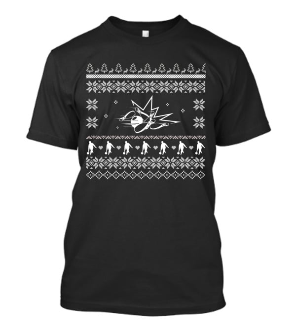 Strike Explosion Winter Ugly Christmas Bowling T-Shirt