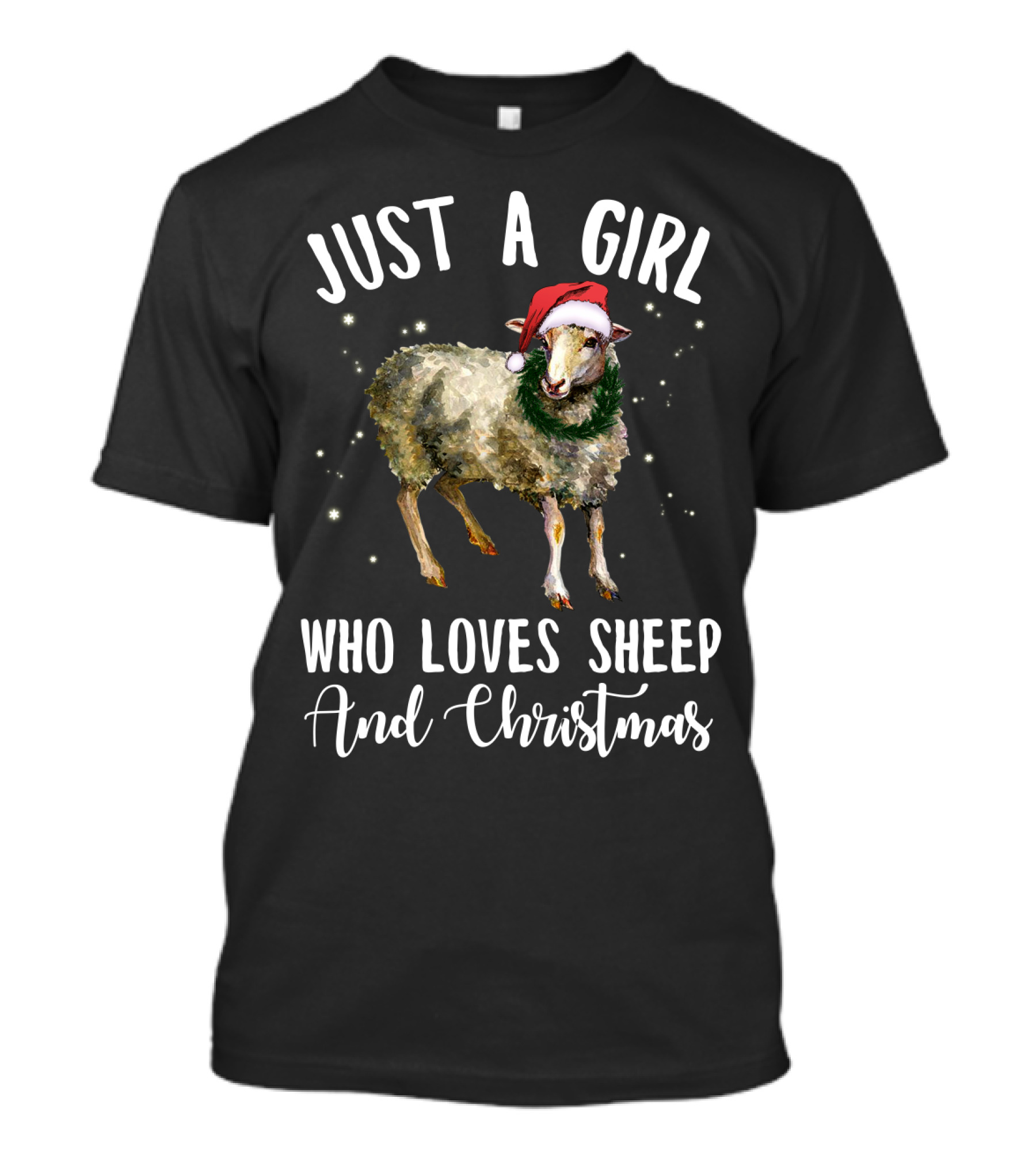 Just A Girl Who Loves Sheep And Christmas Holiday T-Shirt
