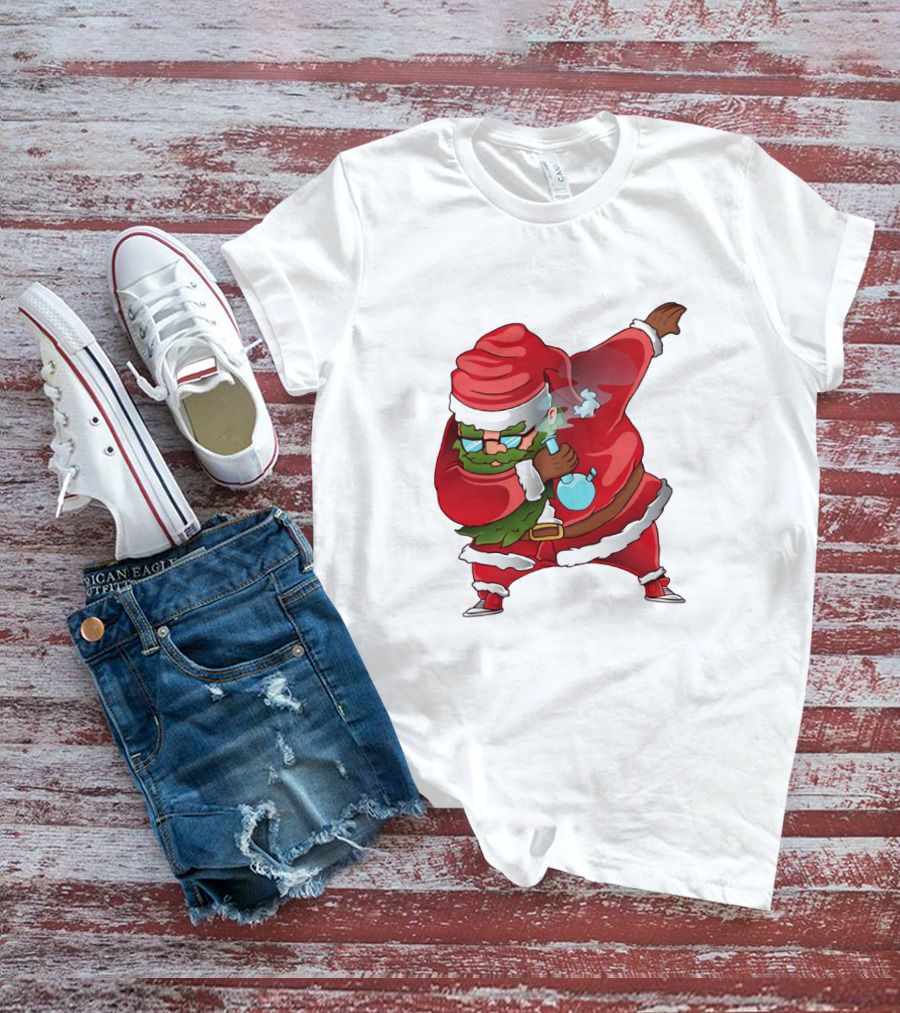 Cool Santa Style Merry Dab Christmas Smoking Fun T-Shirt