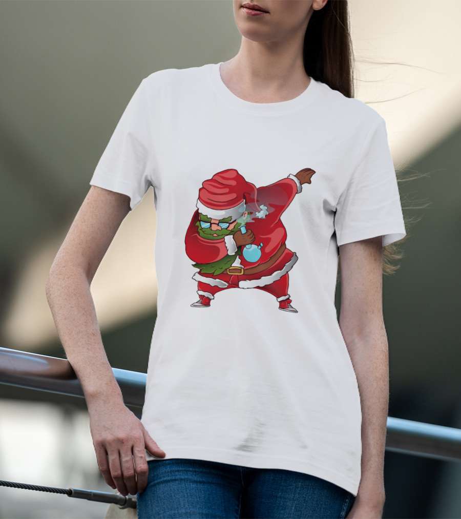 Cool Santa Style Merry Dab Christmas Smoking Fun T-Shirt