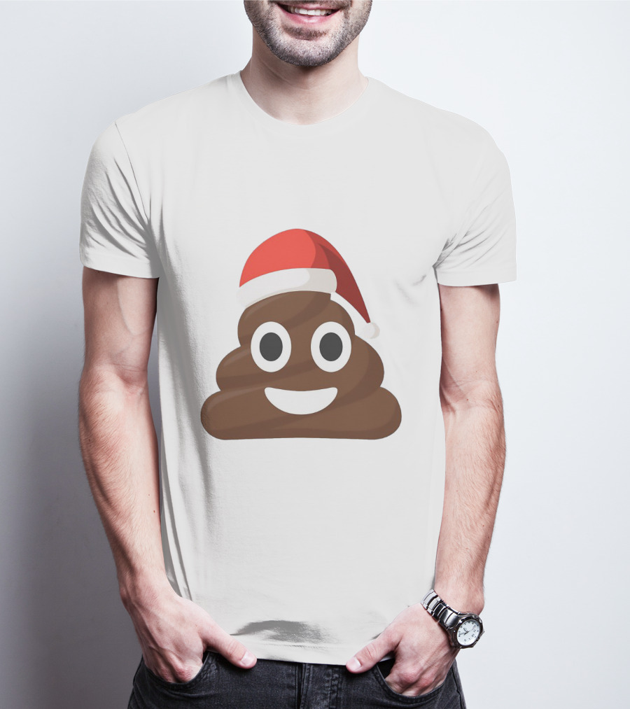 Funny Santa Poopy Emoji Holiday Humor T-Shirt