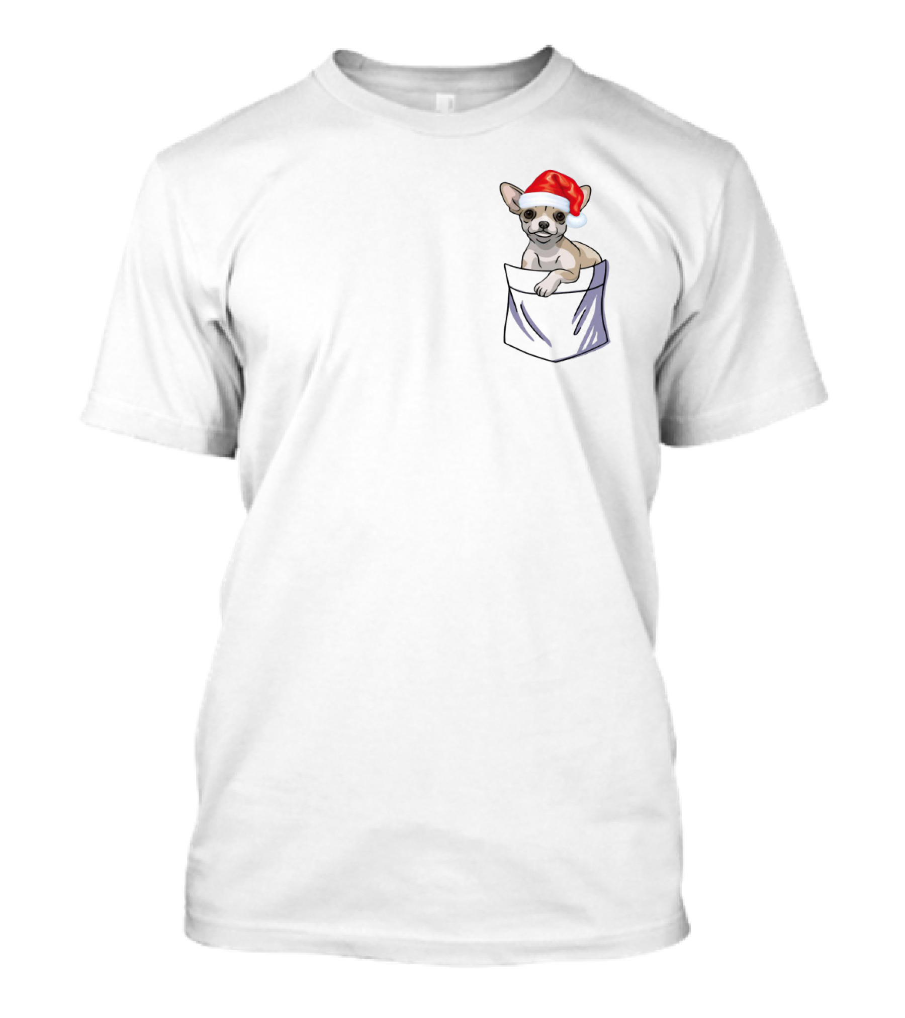 Santa Chihuahua In Pocket Festive Holiday Companion T-Shirt