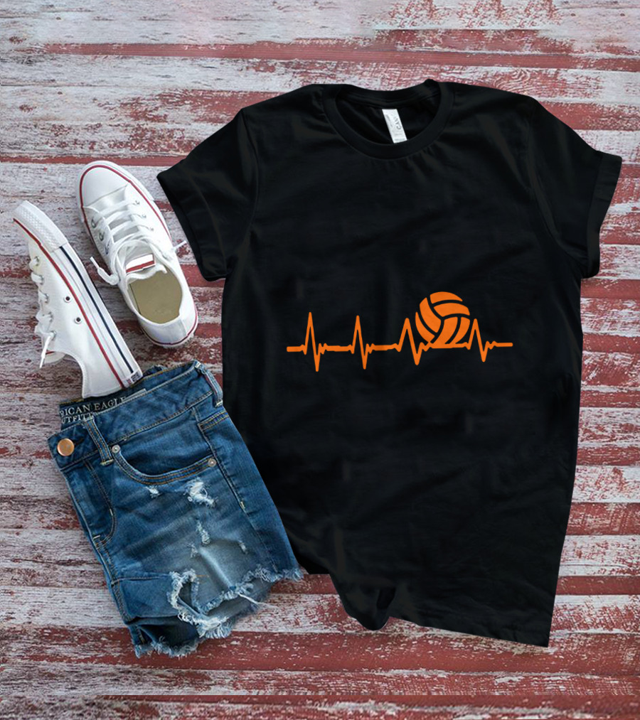 Volleyball Heartbeat With Volleyball Beats Iconic Orange T-Shirt