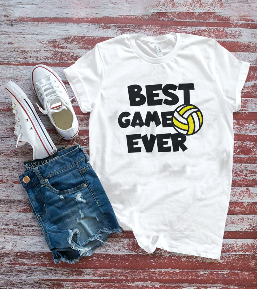 Best Game Ever Volleyball Design With Yellow And Black Ball T-Shirt