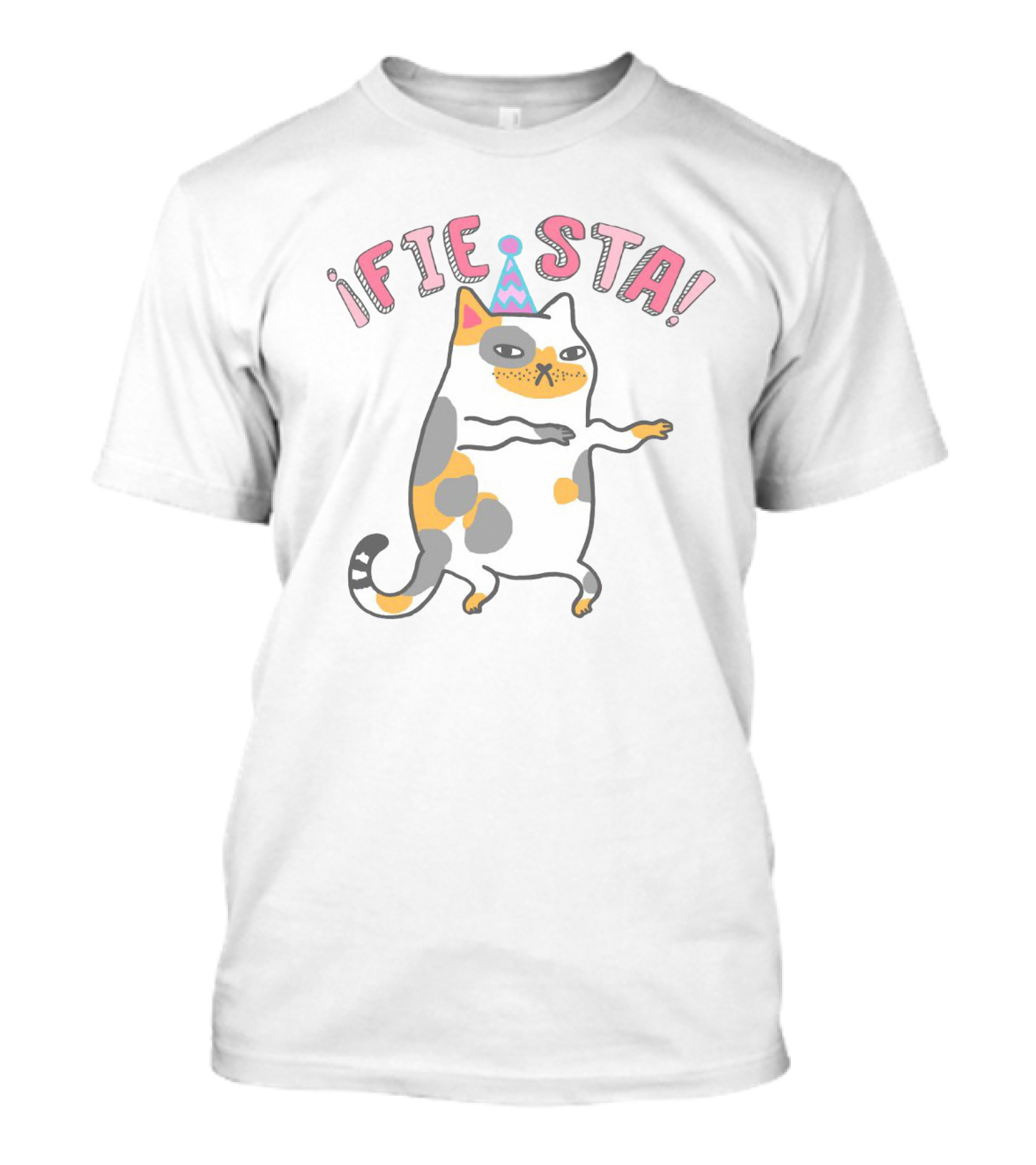 Fiesta Celebration Cat With Party Hat T-Shirt