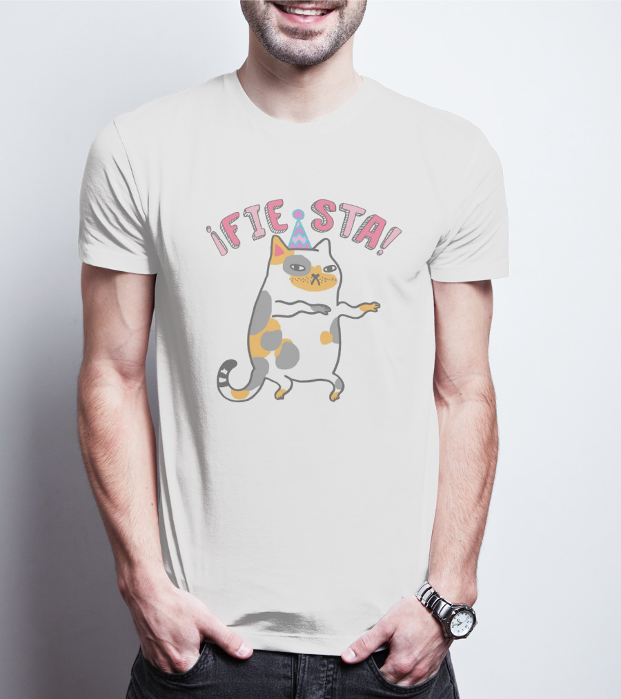 Fiesta Celebration Cat With Party Hat T-Shirt