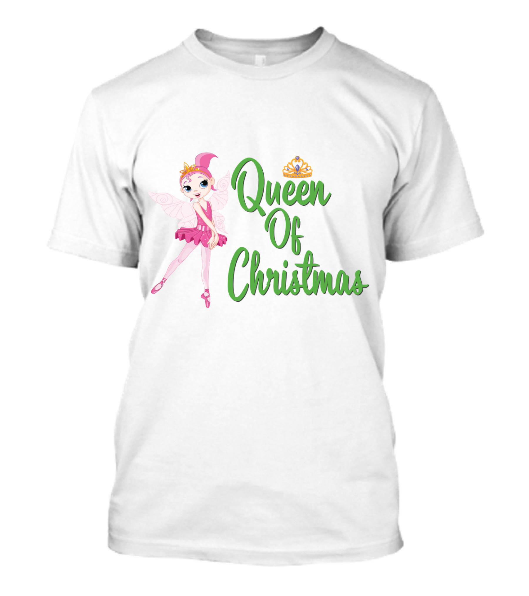 Queen Of Christmas Ballet Fairy With Pink Tutu And Crown T-Shirt