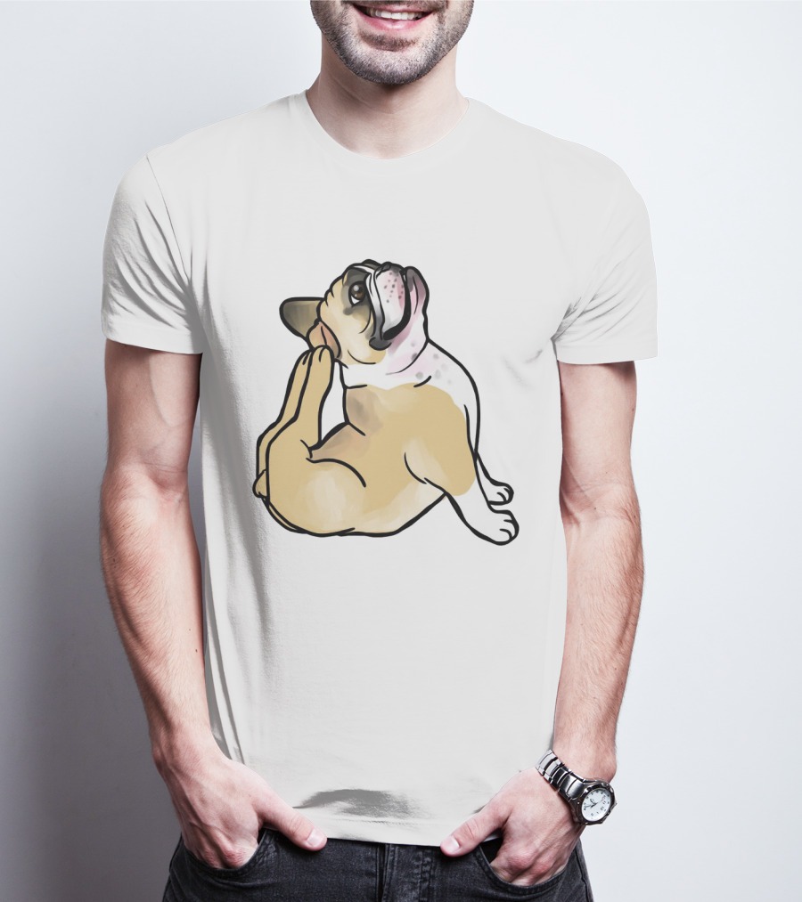 Bulldog Puppy Stretching In Full Cobra Pose T-Shirt