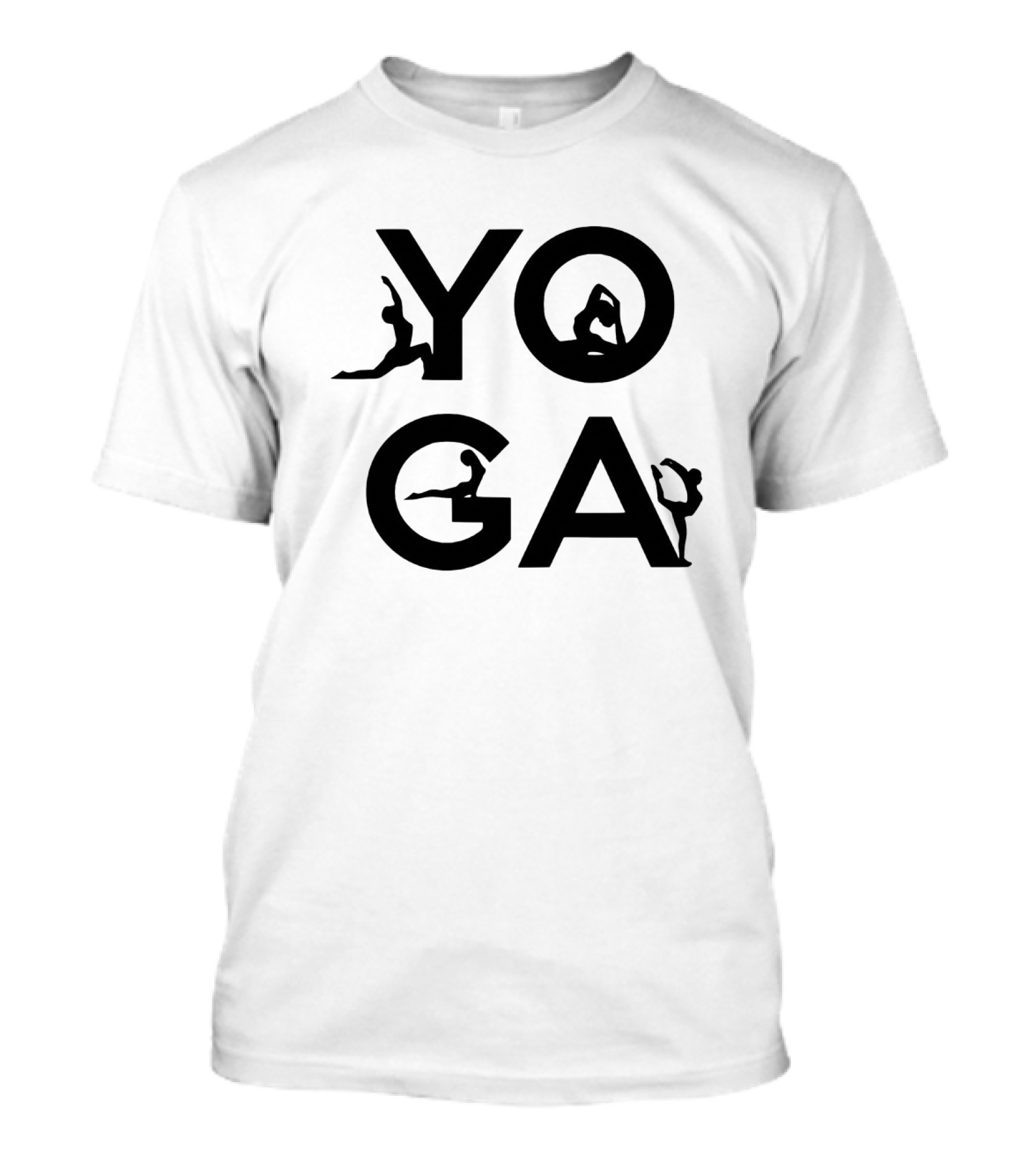 Yoga Silhouette Poses Word T-Shirt