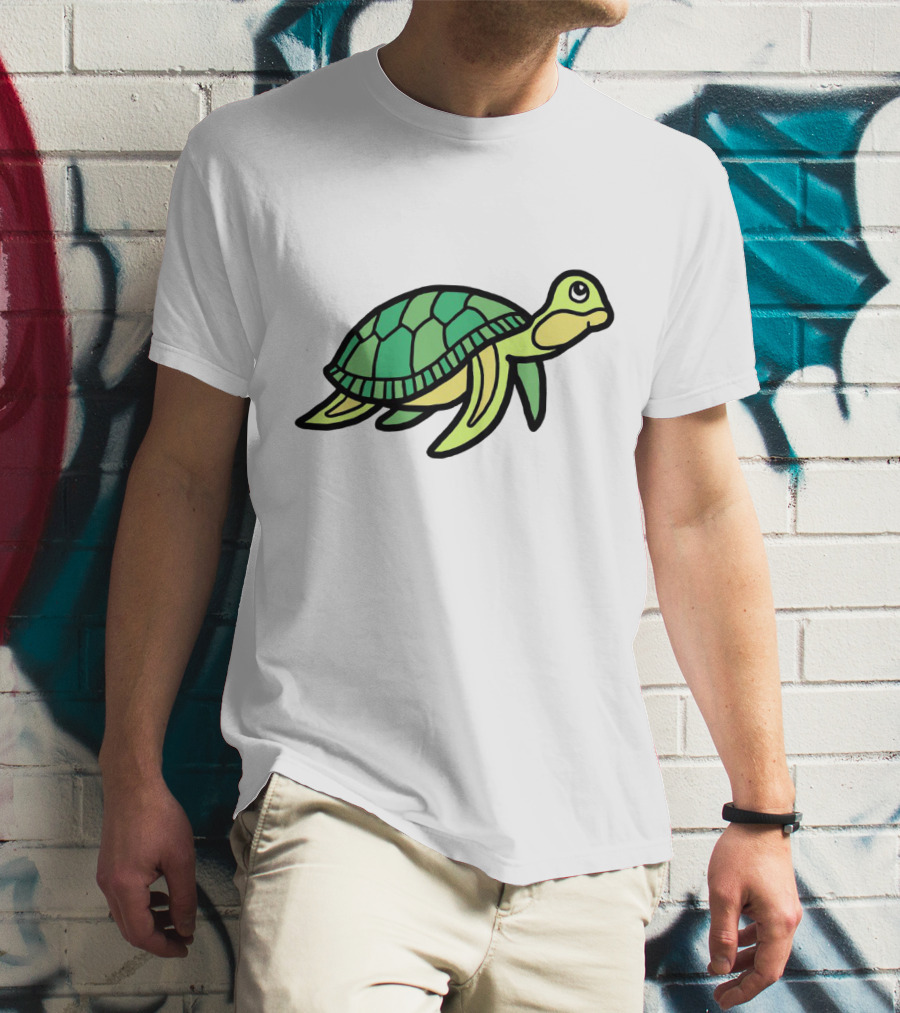 Cute Little Sea Turtle Delightfully Adorable Green Companion T-Shirt