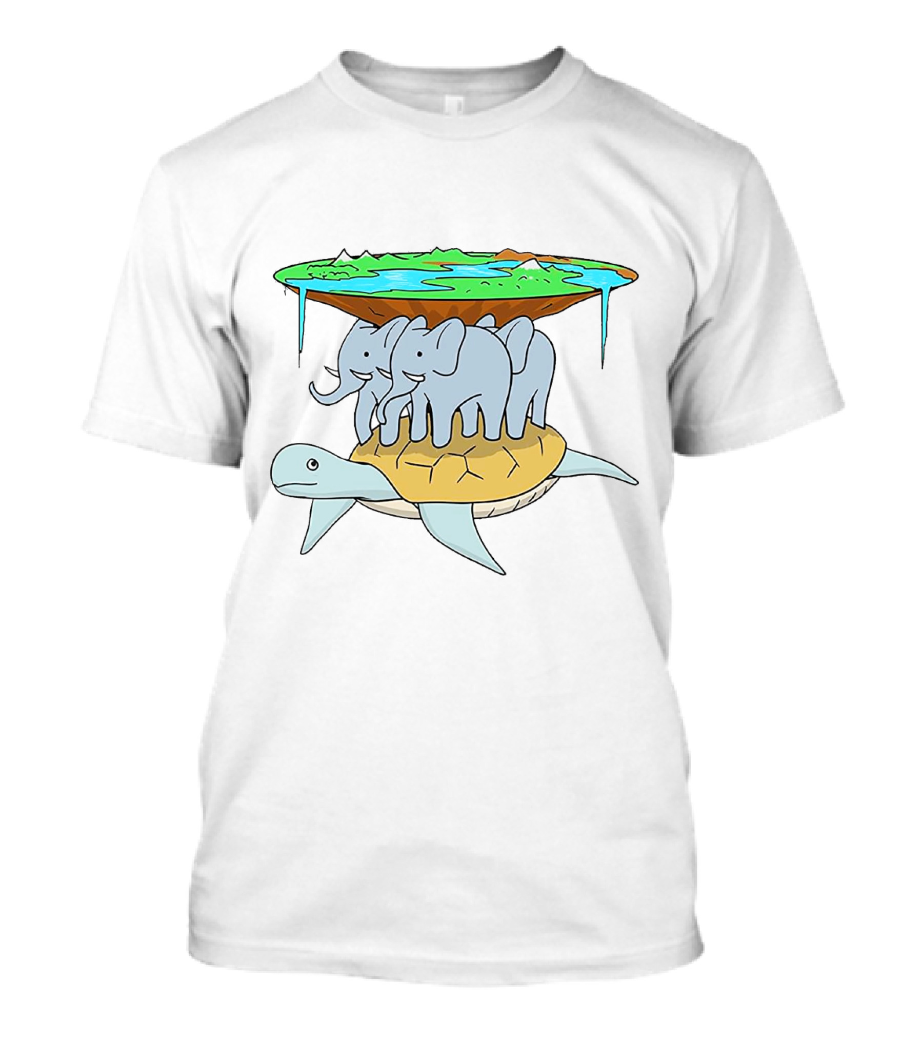 Discworld Turtles Three Elephants World On Turtle T-Shirt