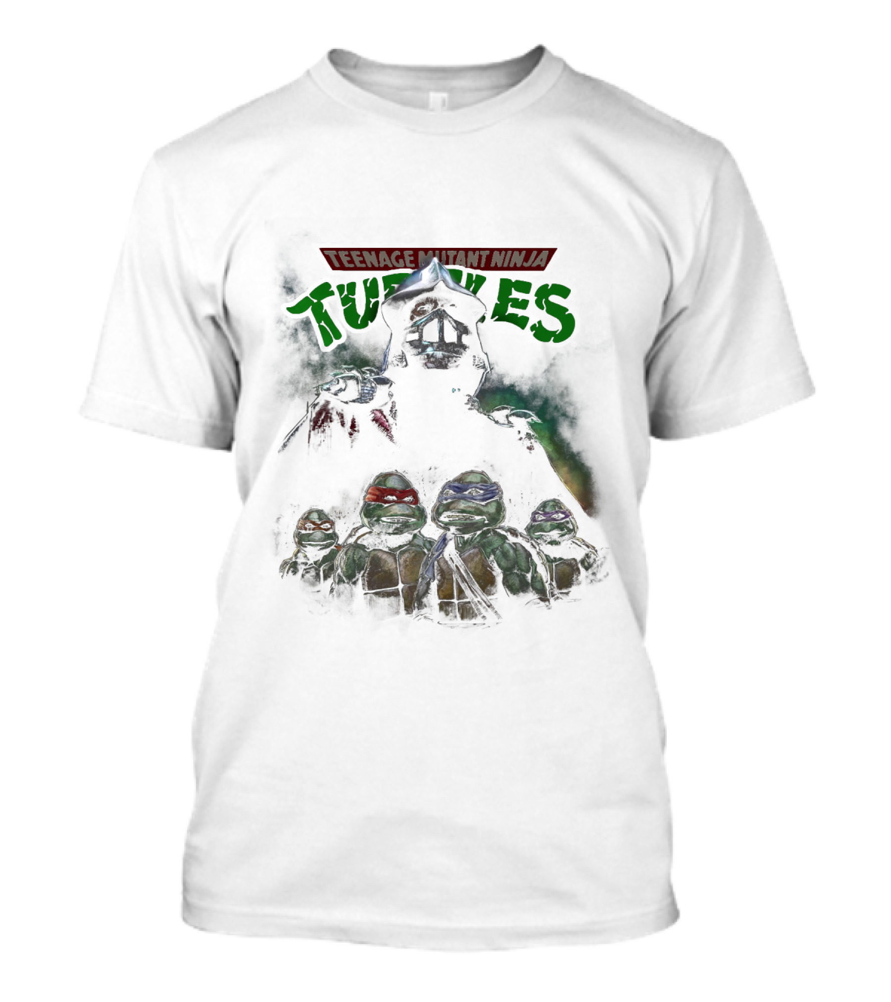 Teenage Mutant Ninja Turtles Group With Shredder Overlay T-Shirt