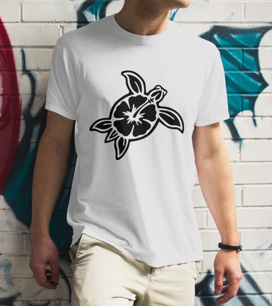 Hibiscus Flower Turtle T-Shirt