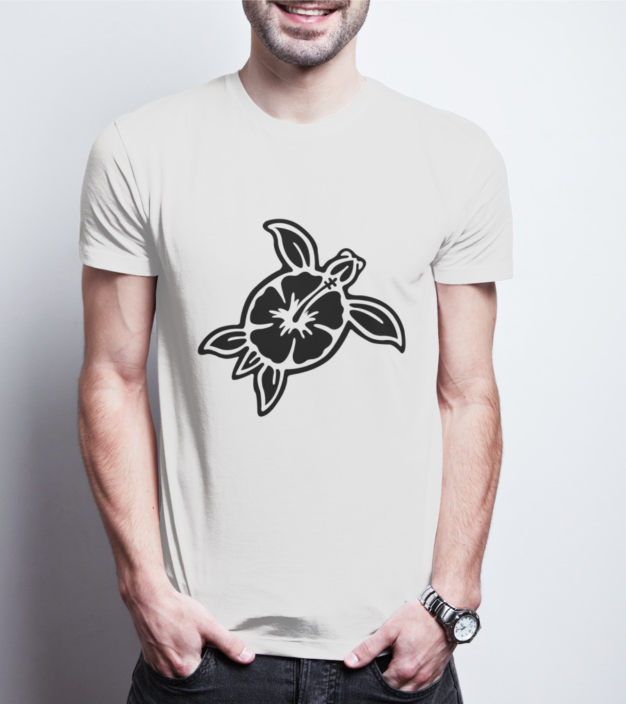Hibiscus Flower Turtle T-Shirt