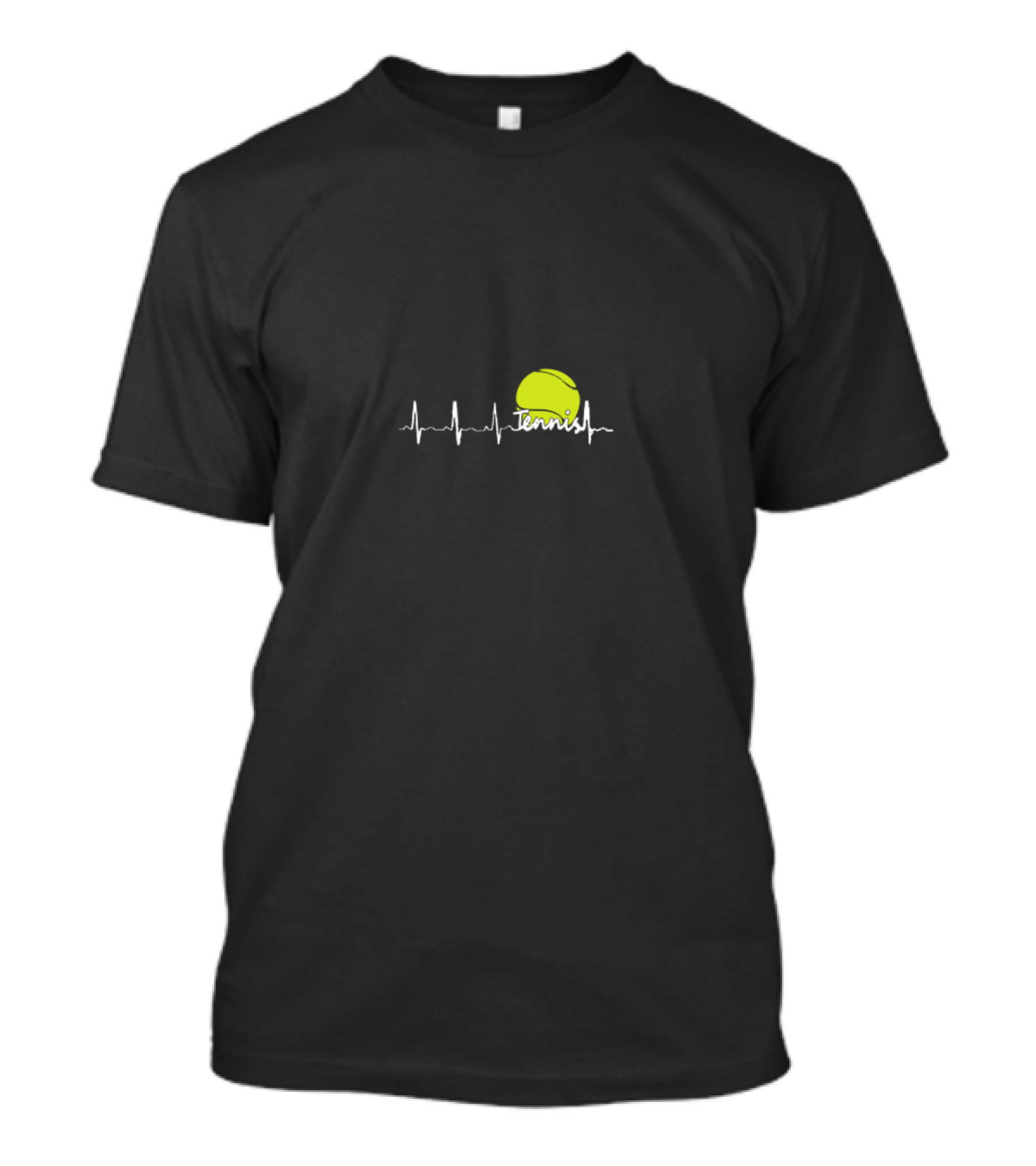 Tennis Heartbeat With Yellow Tennis Ball And EKG Pulse Line T-Shirt