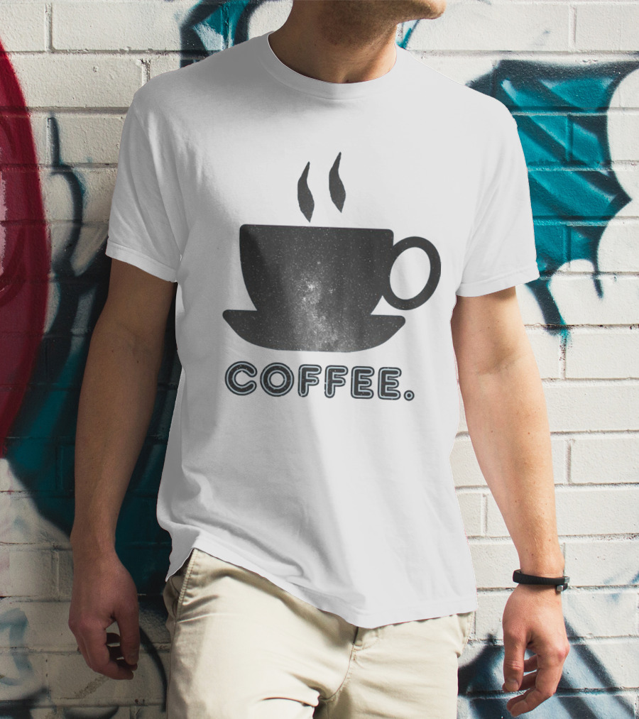 Coffee Cup With Starry Galaxy Design And Steam T-Shirt
