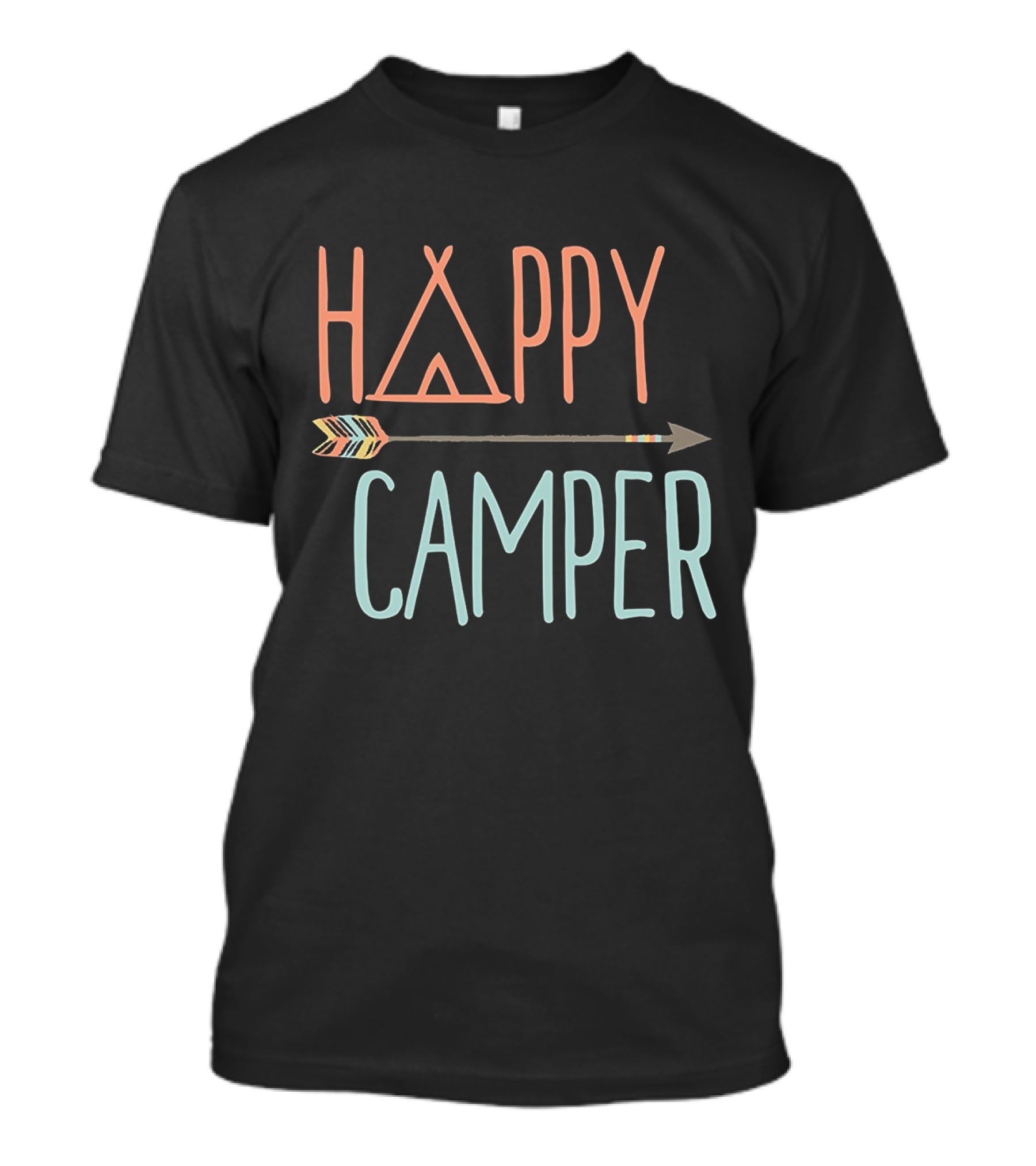 Happy Camper Triangle Tent Arrow T-Shirt
