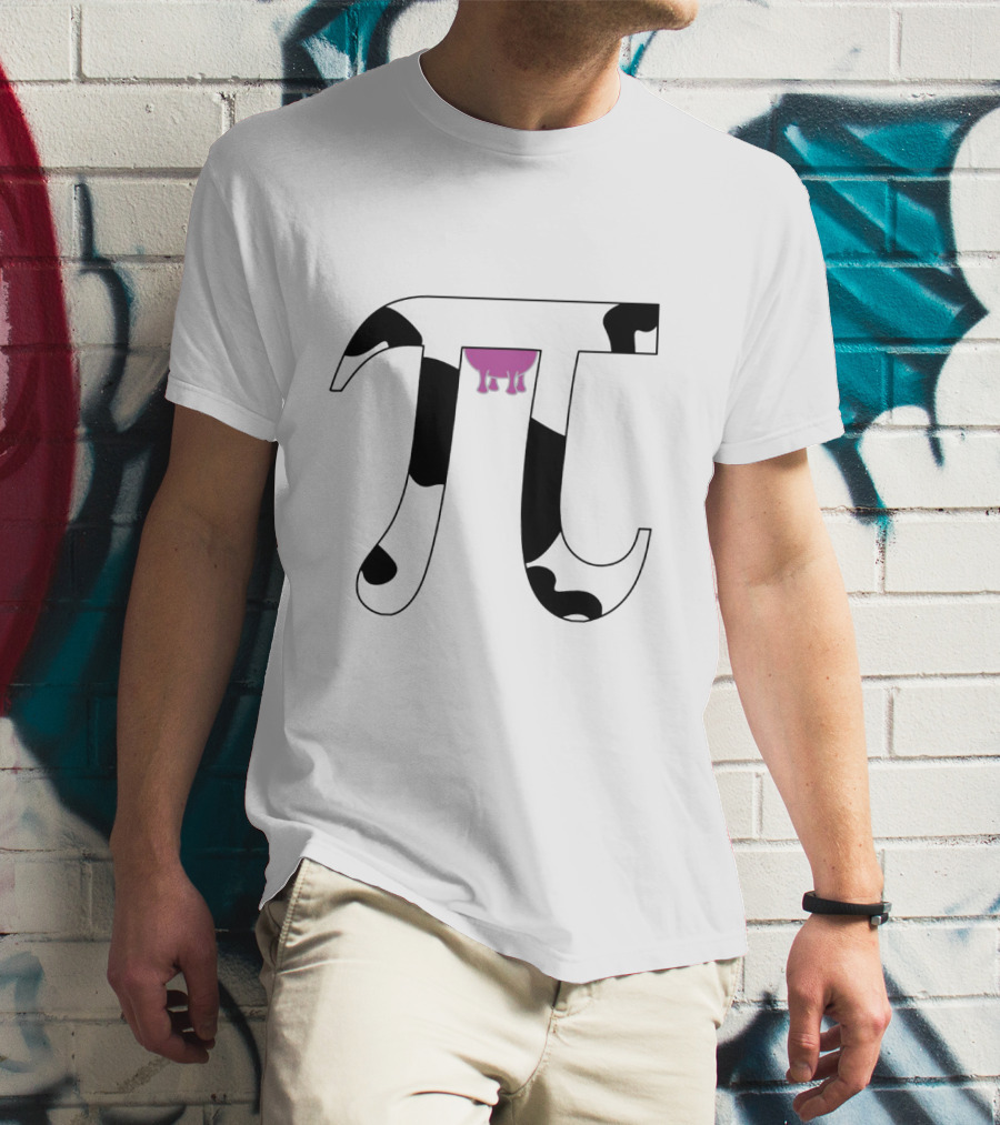 Pi Symbol With Cow Print And Udder T-Shirt
