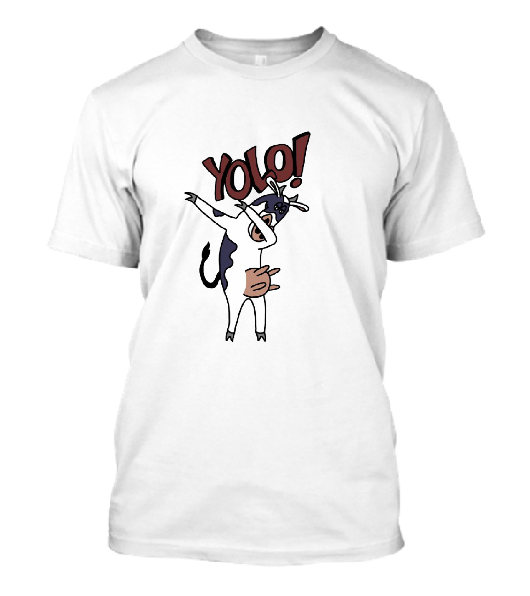 YOLO Dab Cow Cartoon With Fun Pose And Text T-Shirt
