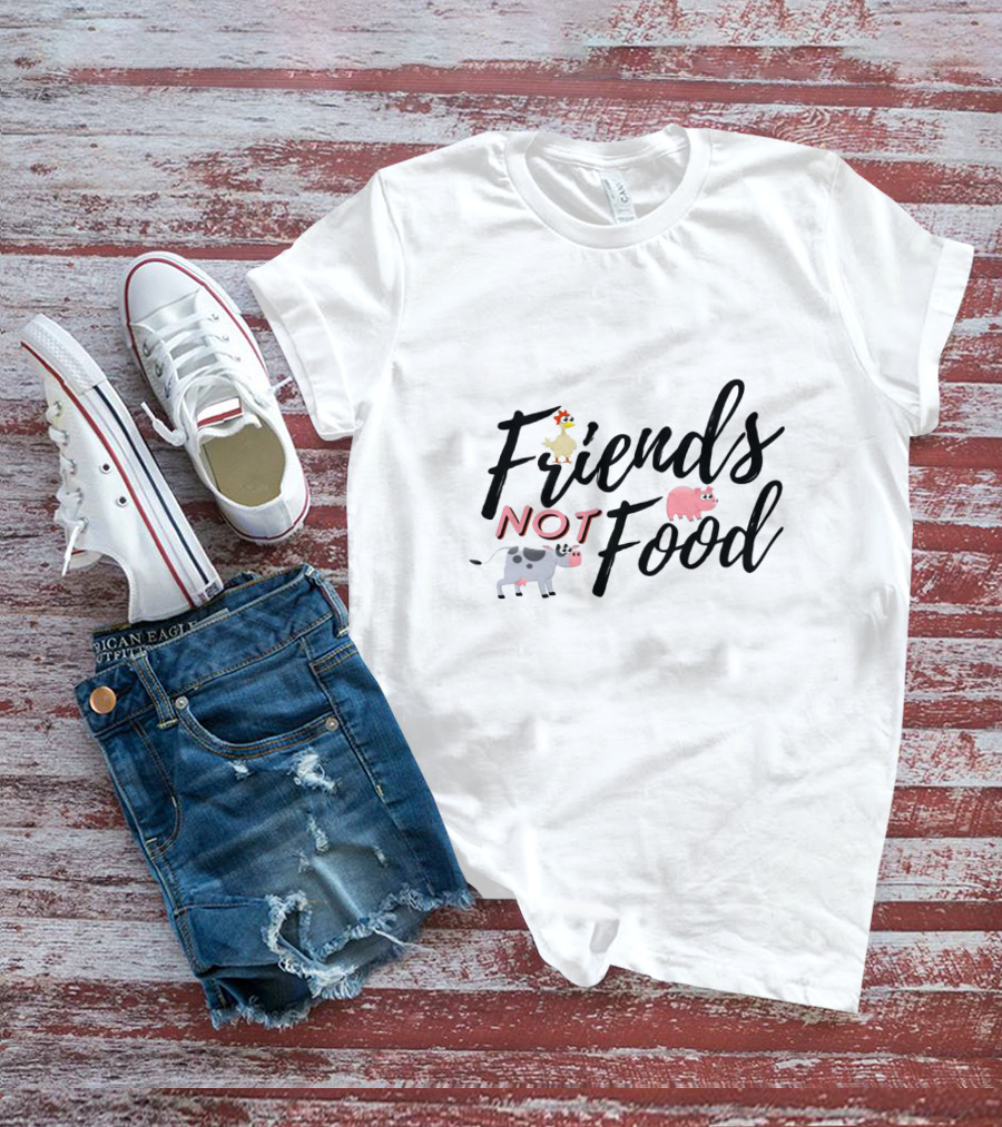 Friends Not Food Animal Rights Pig Cow Chicken T-Shirt