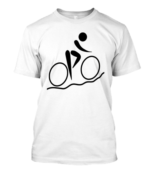 Cycling Minimalist Rider On Curved Path T-Shirt