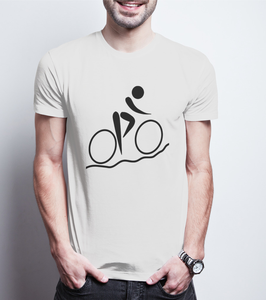 Cycling Minimalist Rider On Curved Path T-Shirt
