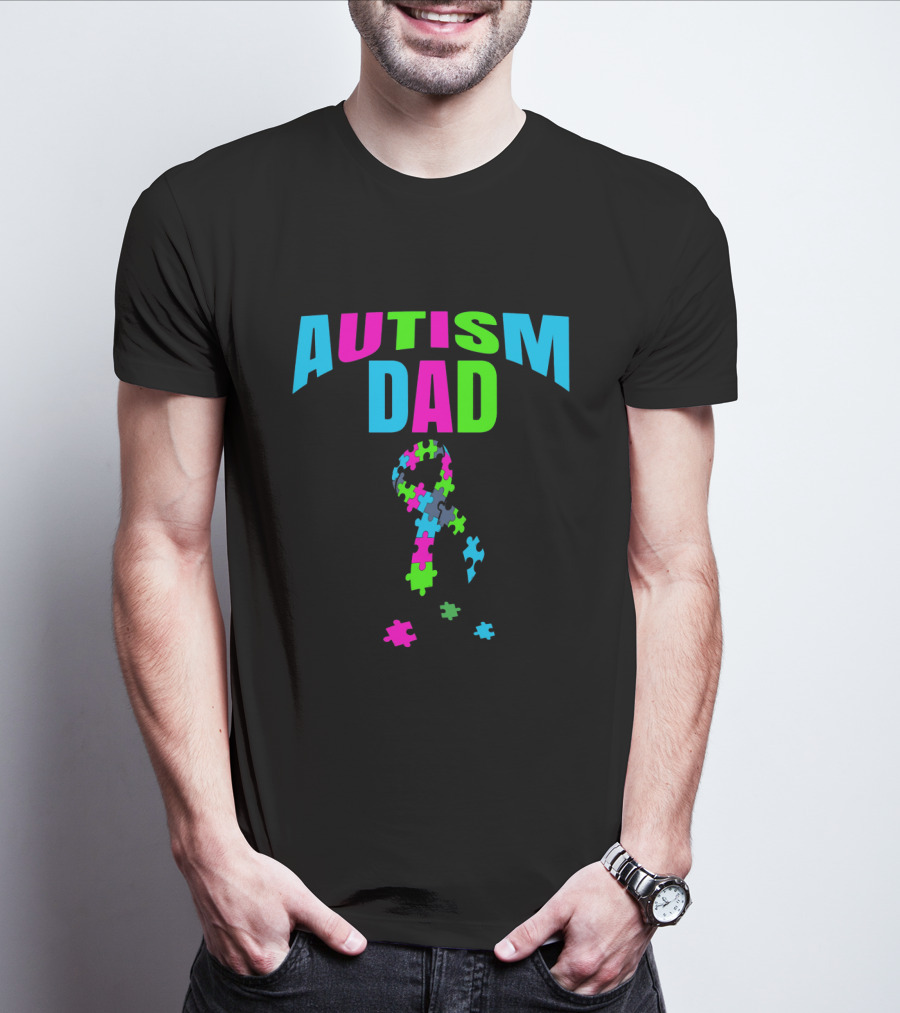 Autism Dad Puzzle Piece T-Shirt