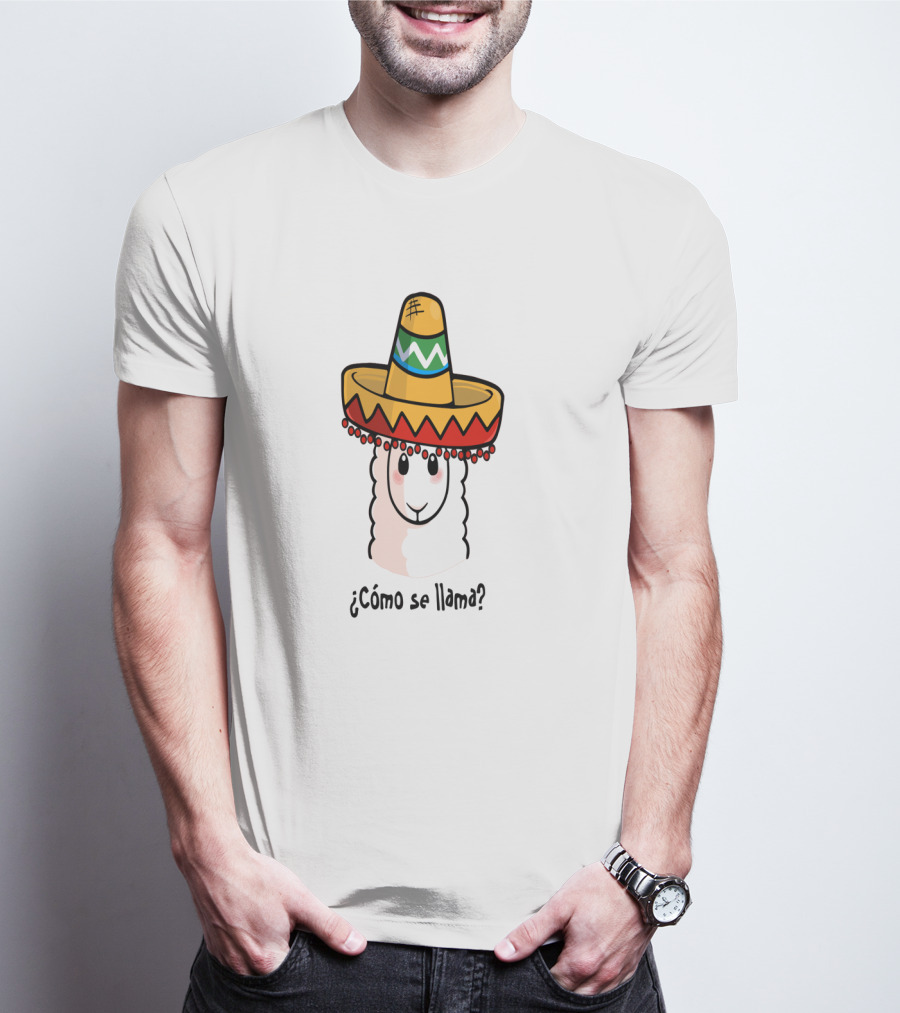 Cómo Se Llama Llama Lovers Sombrero Mexican Hat Fun T-Shirt