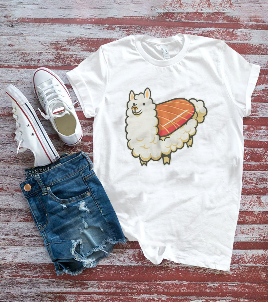 Alpaca Sushi Nigiri Fusion Design Playful T-Shirt