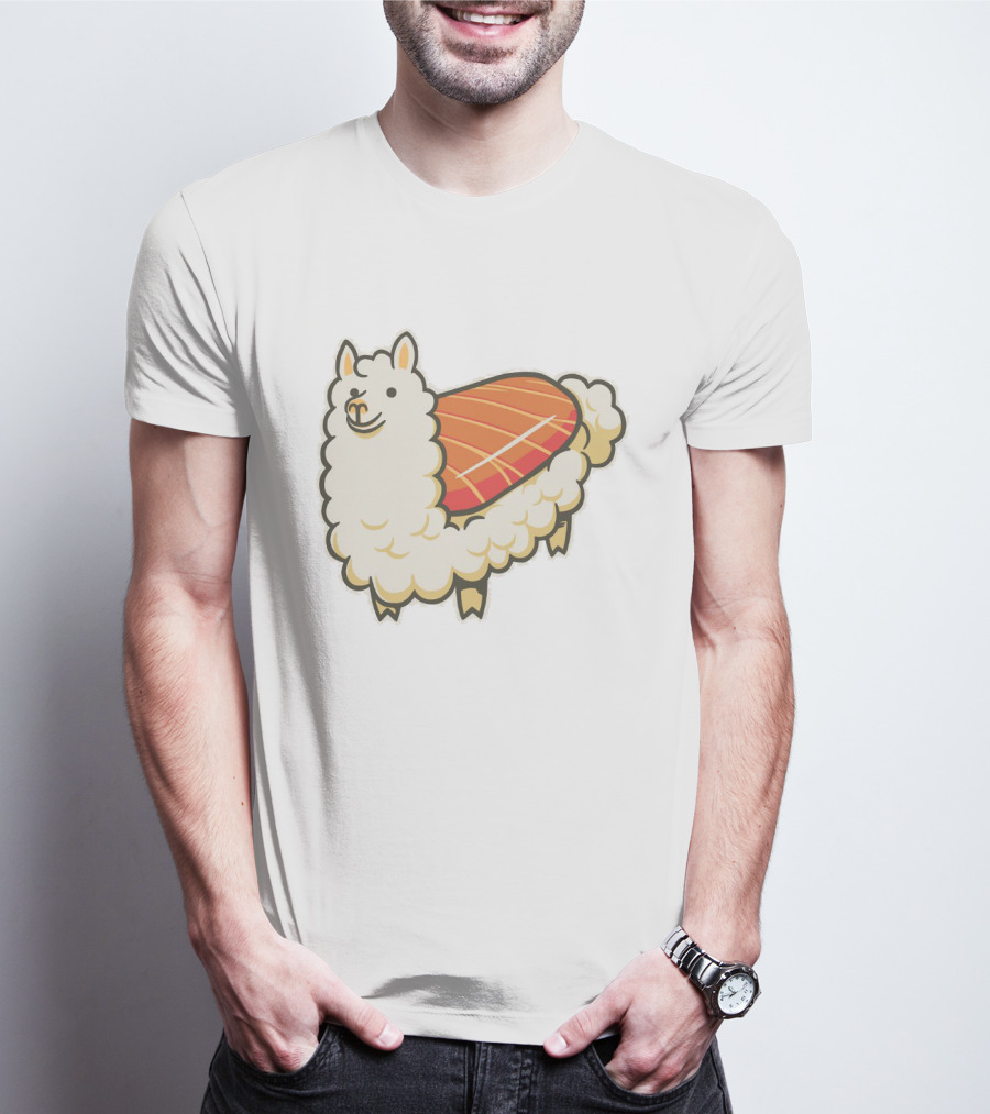 Alpaca Sushi Nigiri Fusion Design Playful T-Shirt
