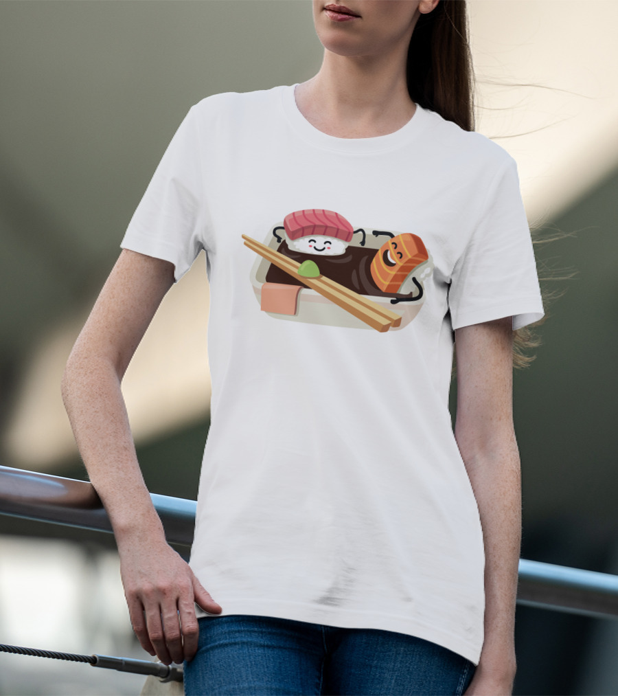 Sushi Shower Relaxing Nigiri And Salmon In Soy Sauce Bathtub T-Shirt