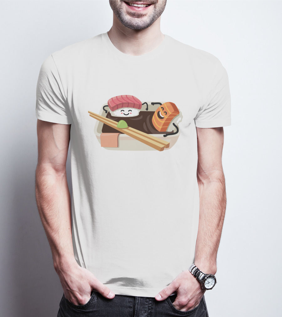 Sushi Shower Relaxing Nigiri And Salmon In Soy Sauce Bathtub T-Shirt