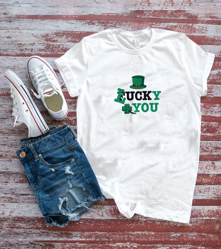 Lucky You Shamrock Hat T-Shirt