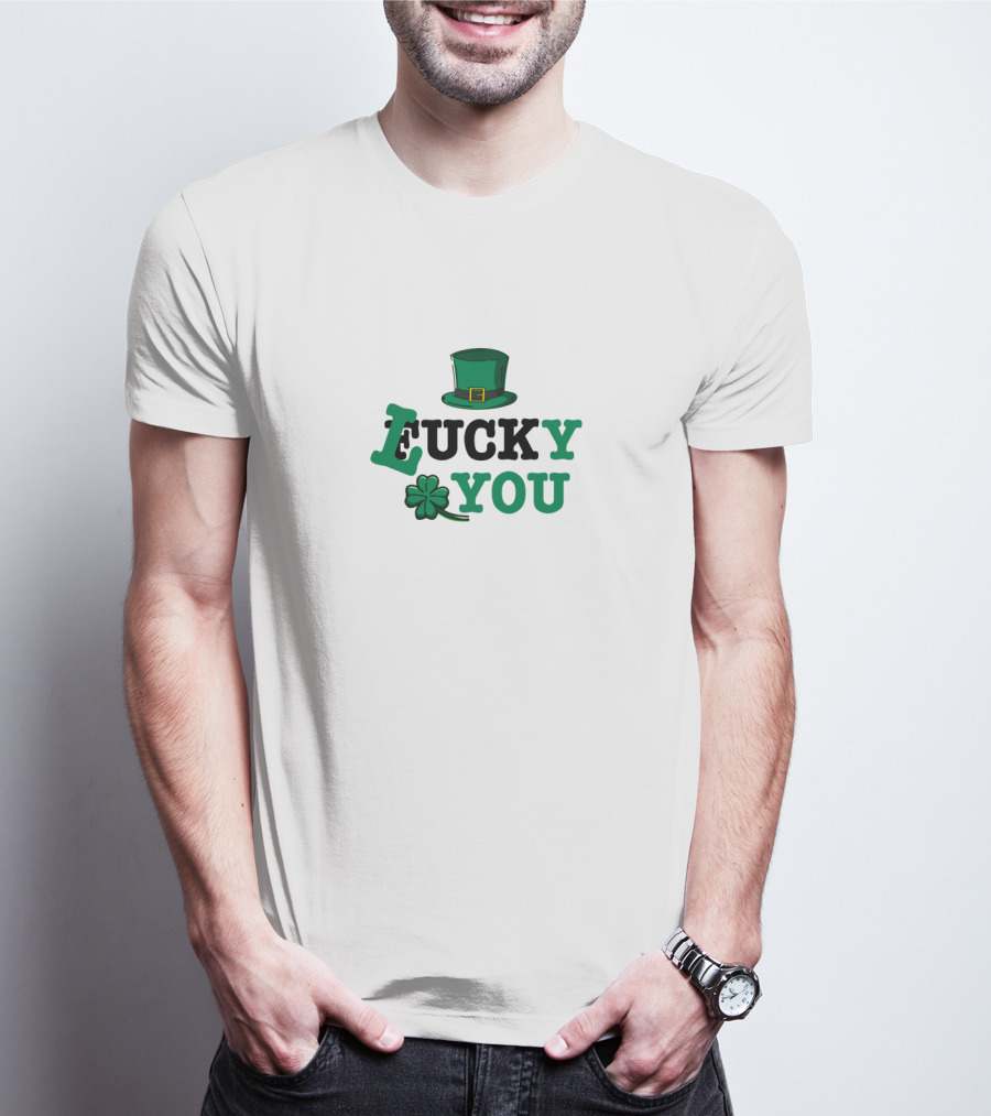 Lucky You Shamrock Hat T-Shirt