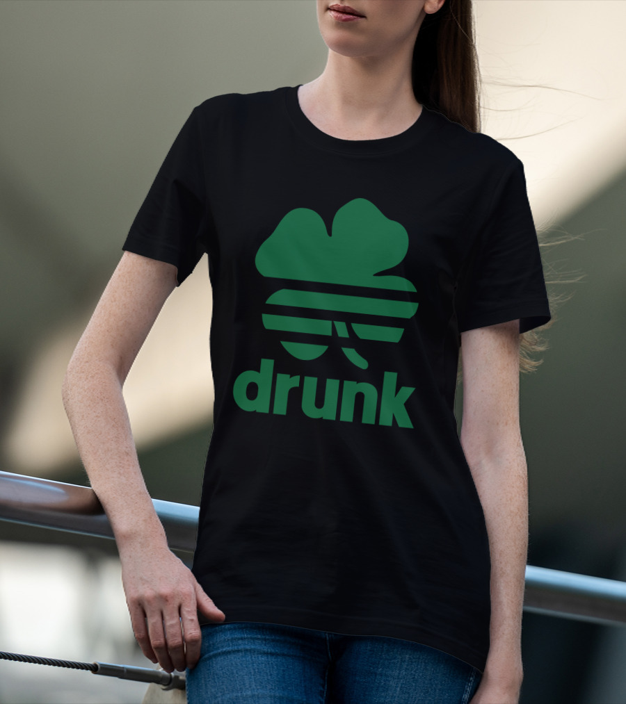 St Patricks Day Drunk Clover Stripe T-Shirt