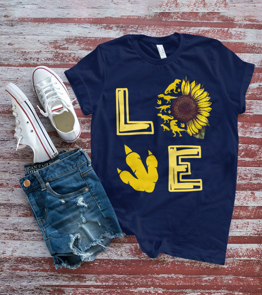 Love Sunflower Dinosaur Claw T-Shirt