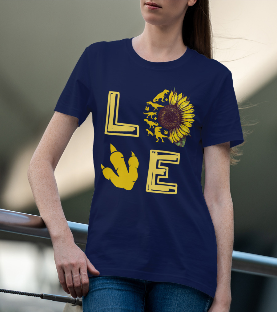 Love Sunflower Dinosaur Claw T-Shirt