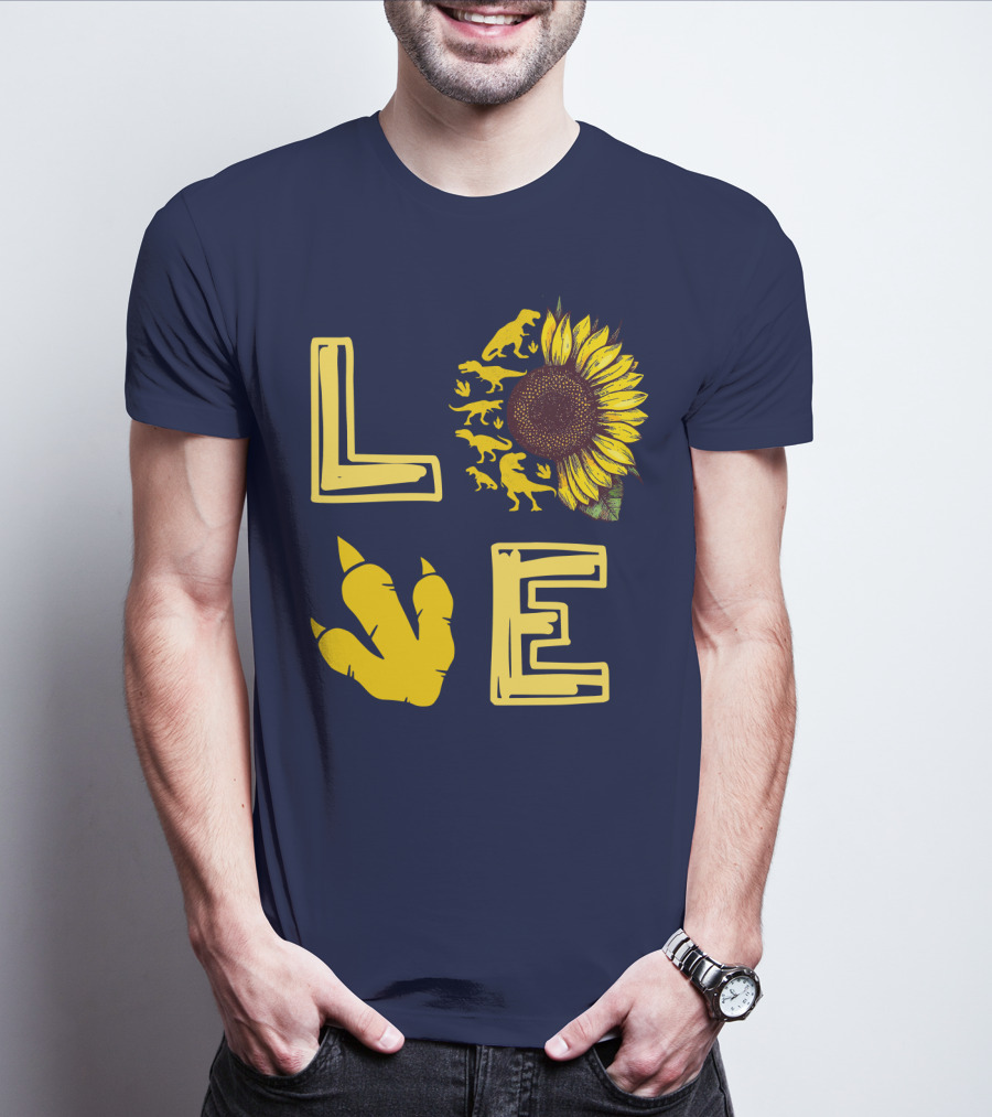 Love Sunflower Dinosaur Claw T-Shirt
