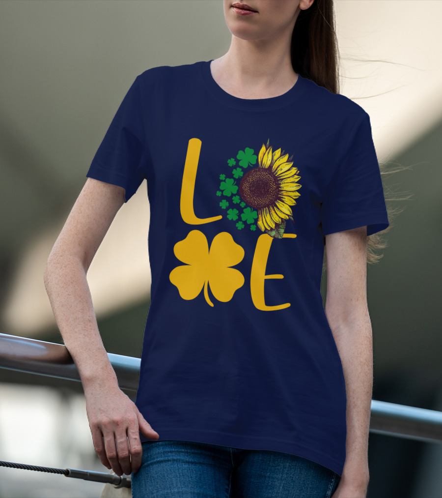 Love Sunflower Four-Leaf Clover T-Shirt