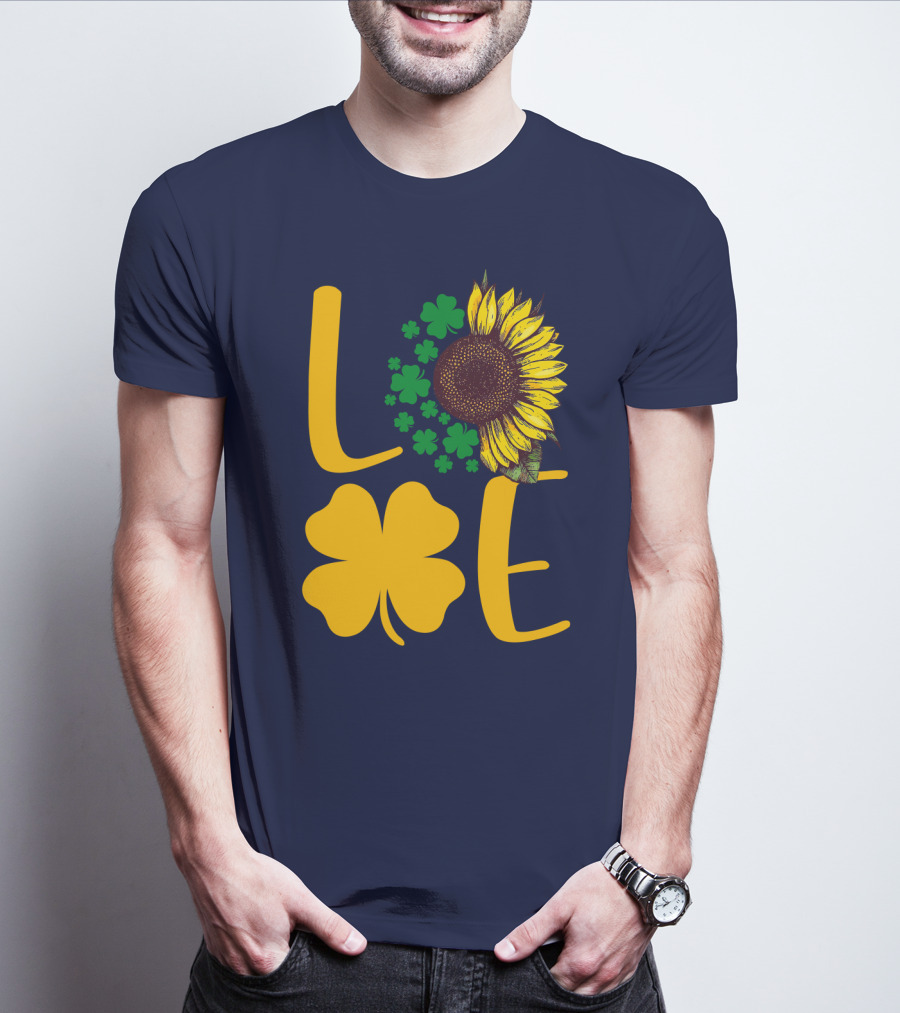 Love Sunflower Four-Leaf Clover T-Shirt