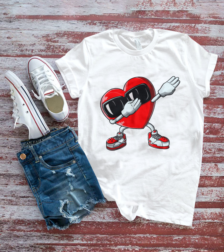 Heart Dabbing With Sunglasses And Sneakers T-Shirt
