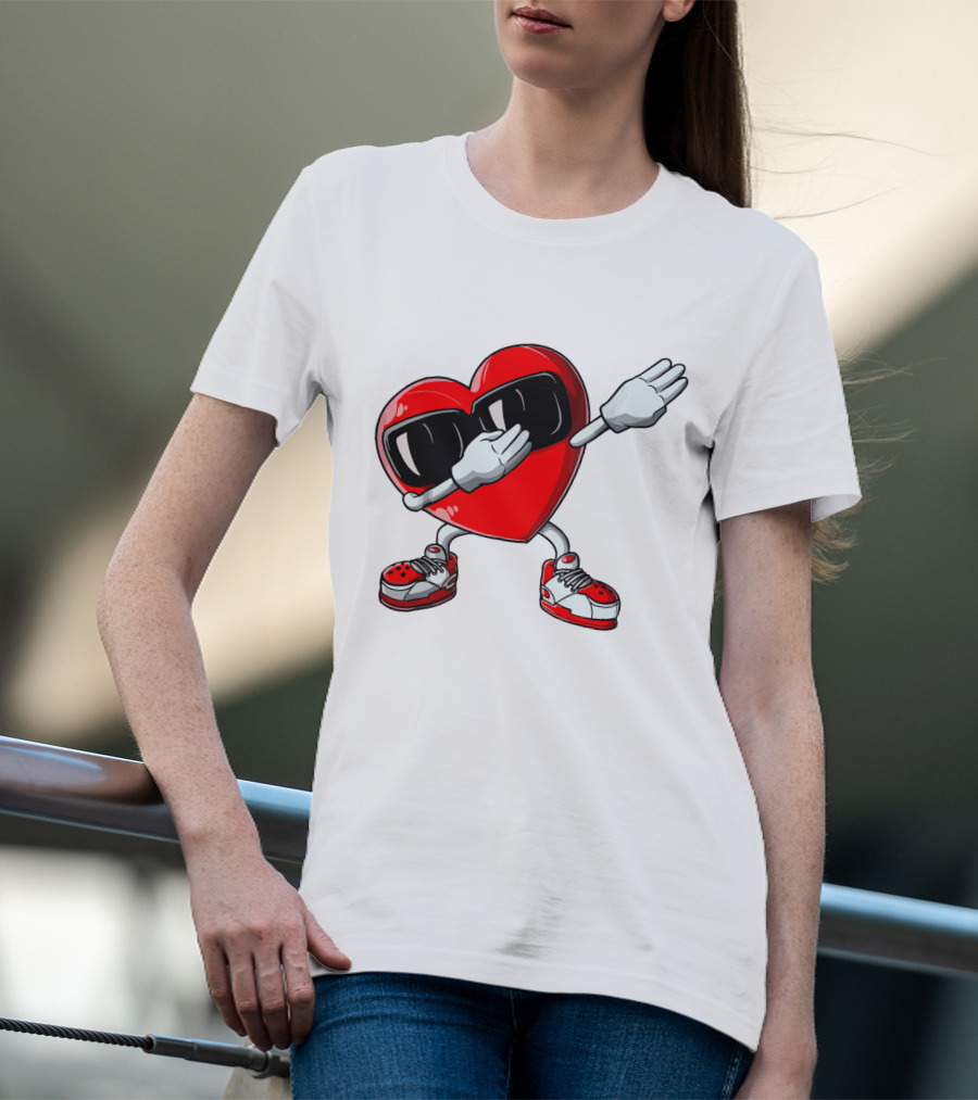 Heart Dabbing With Sunglasses And Sneakers T-Shirt