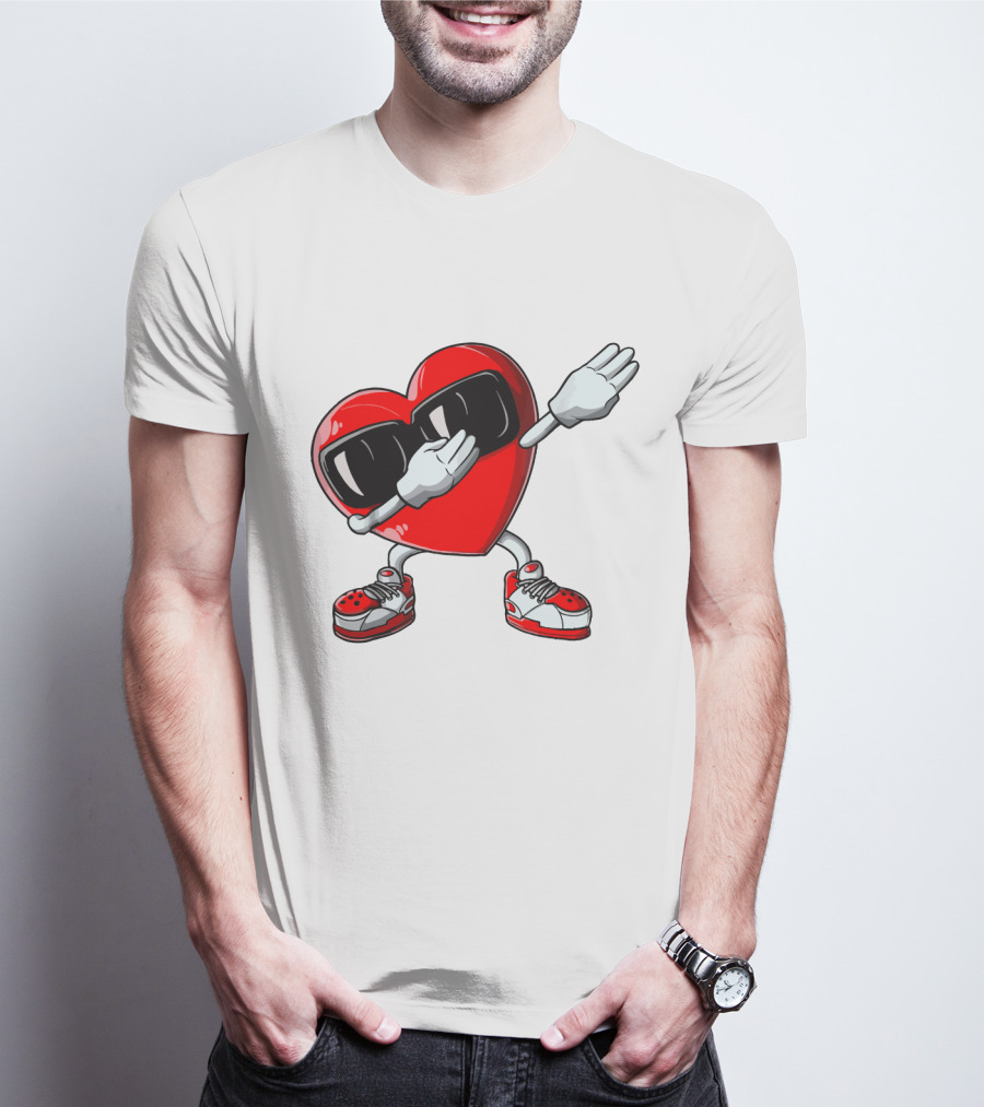 Heart Dabbing With Sunglasses And Sneakers T-Shirt