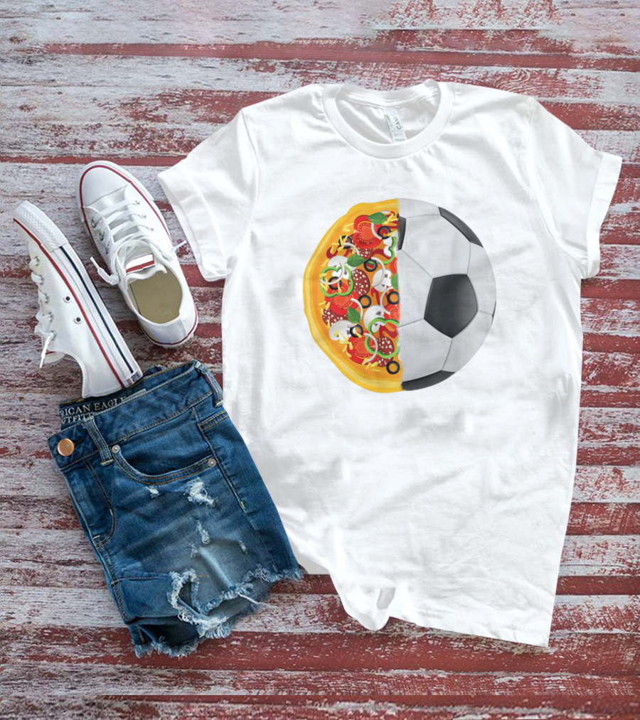 Soccer Ball Half Pizza Toppings Fusion T-Shirt
