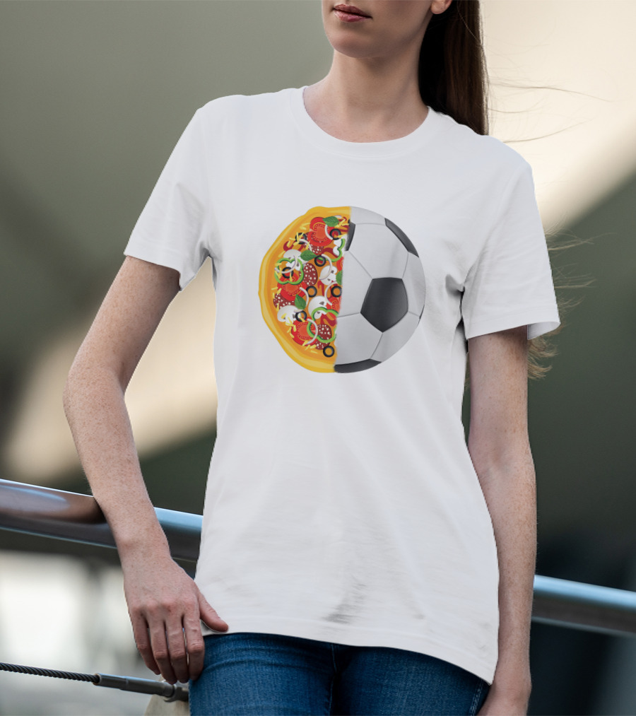 Soccer Ball Half Pizza Toppings Fusion T-Shirt